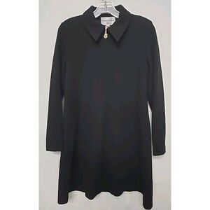 Evan Picone Black DressWool blend Knit Zip Front size P/M
